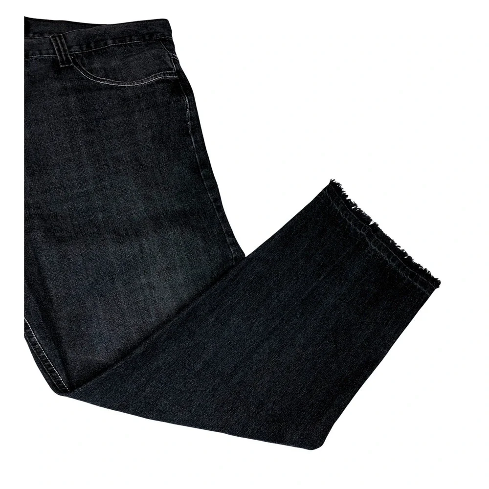 NBN Gear Mens 46x32 Dark Blue Relaxed Wide Leg‎ Raw Hem Denim Jeans Big and Tall